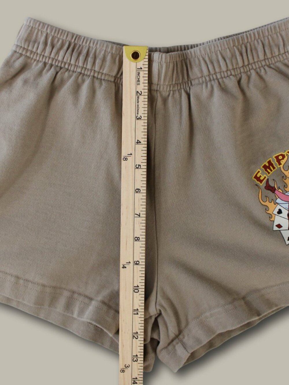 Empyre Graphic Sweat Shorts XS Tan Cowgirl Pinup Alt Skate Egirl Baddie Grunge - Picture 6 of 6